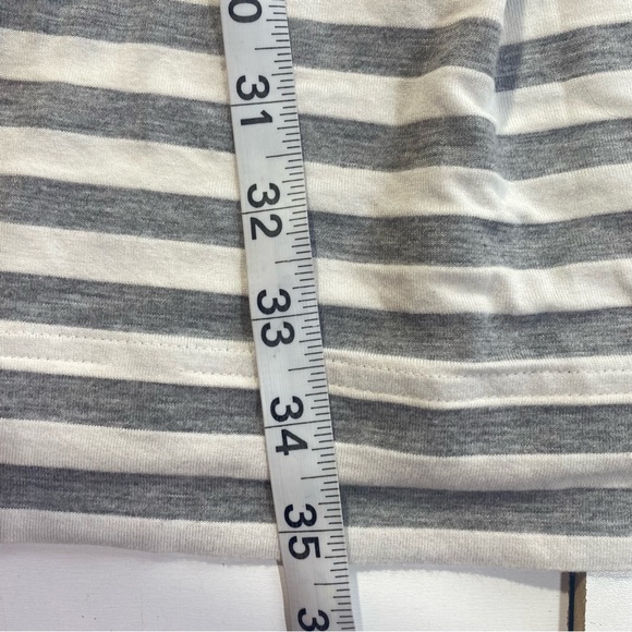 Lacoste Blue On Top White & Grey Striped Long Sleeve Viscose/Rayon Dress NWOT 8 - Picture 14 of 14